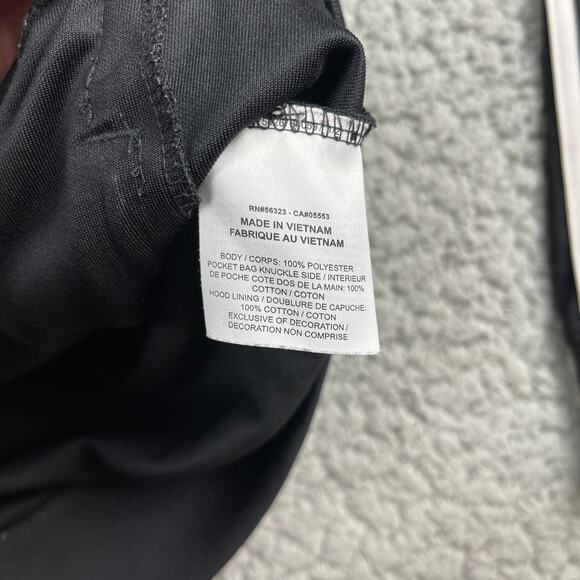 Vintage Nike Track Jacket Mens L Black White Stripe Full Zip Active Y2K Hooded - Picture 8 of 12